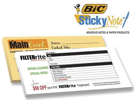 BIC Sticky Note Pads 8 x 3 and 3 x 8